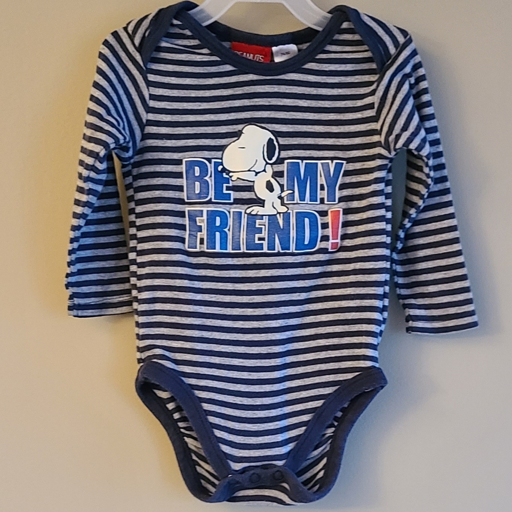 Peanuts Snoopy striped long sleeved onesie/bodysuit